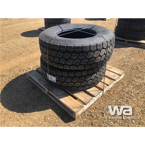 (2) TOYO 385/65R22.5 TRUCK STEERING TIRES