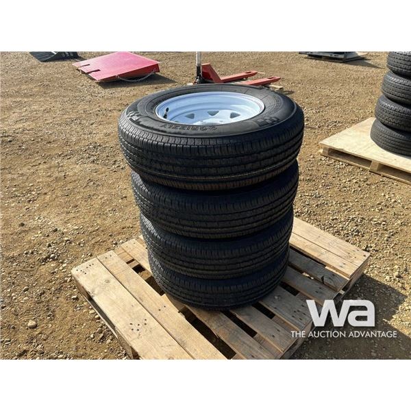 (UNUSED) (4) GRIZZLY 225/75R15 TIRES & RIMS