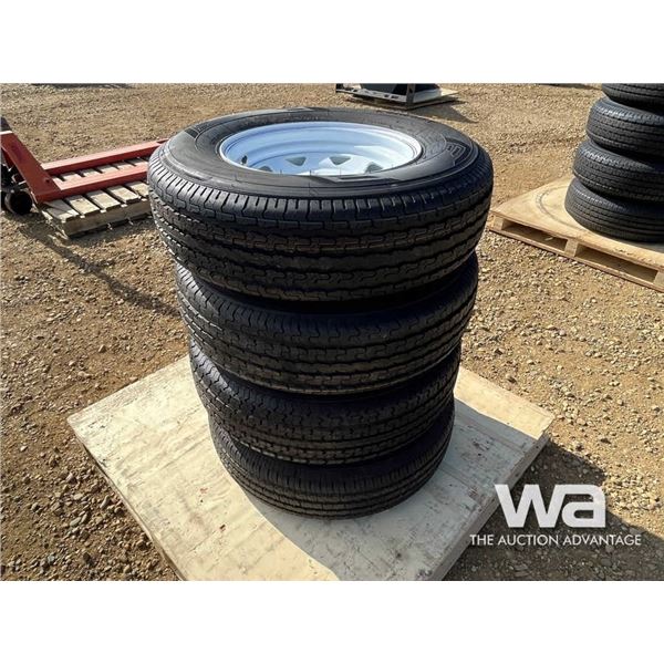 (UNUSED) (4) GRIZZLY 225/75R15 TIRES & RIMS