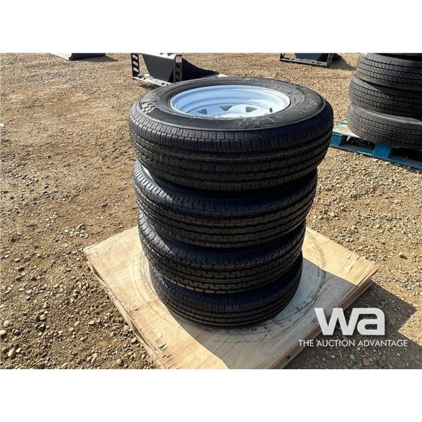 (UNUSED) (4) GRIZZLY 225/75R15 TIRES & RIMS