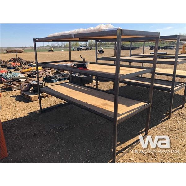 3 X 8 FT. STEEL 3 TIER SHELVES
