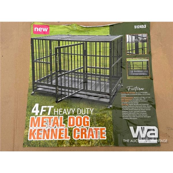 (UNUSED) 4 FT METAL DOG KENNEL