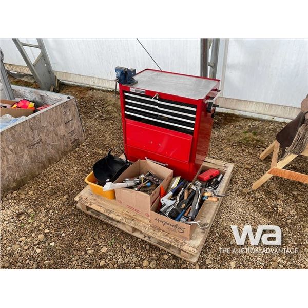 CRAFTSMAN TOOL BOX, WRENCHS, CHISELS