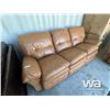 Image 2 : (UNUSED) LEATHER RECLINING SOFA, LOVESEAT & CHAIR