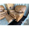 Image 8 : (UNUSED) LEATHER RECLINING SOFA, LOVESEAT & CHAIR
