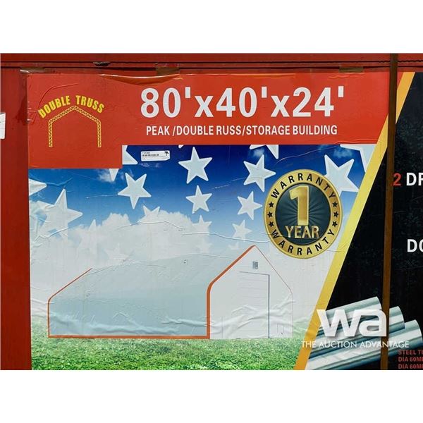 2022 PEAK ROOF 80X40X24 FT. STORAGE BUILDING