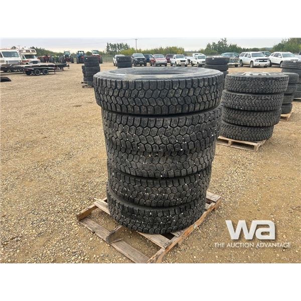 (5) BRIDGESTONE 11R22.5 TRUCK TIRES & RIMS