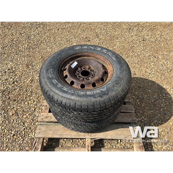 (2) GENERAL P255/70R17 TIRES & RIMS