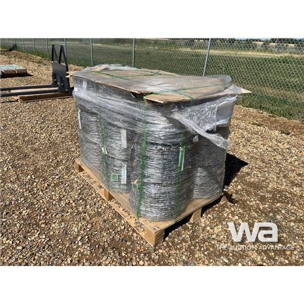(UNUSED) 18 ROLLS GALVANIZED BARBED WIRE