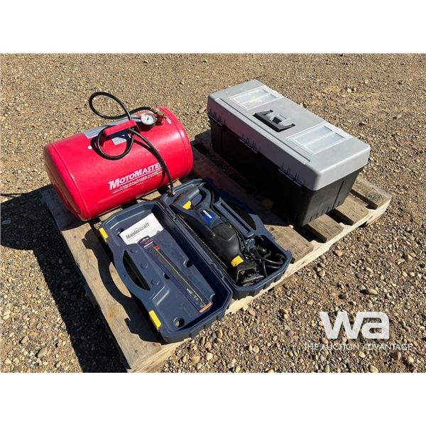 MOTO MASTER 10 GAL PORTABLE AIR TANK, TOOL BOX