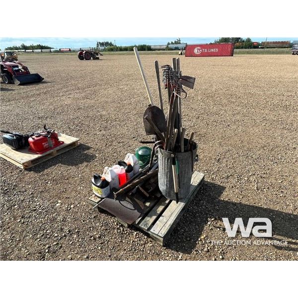 YARD TOOLS, CAMP HEATER, OILS & LUBES