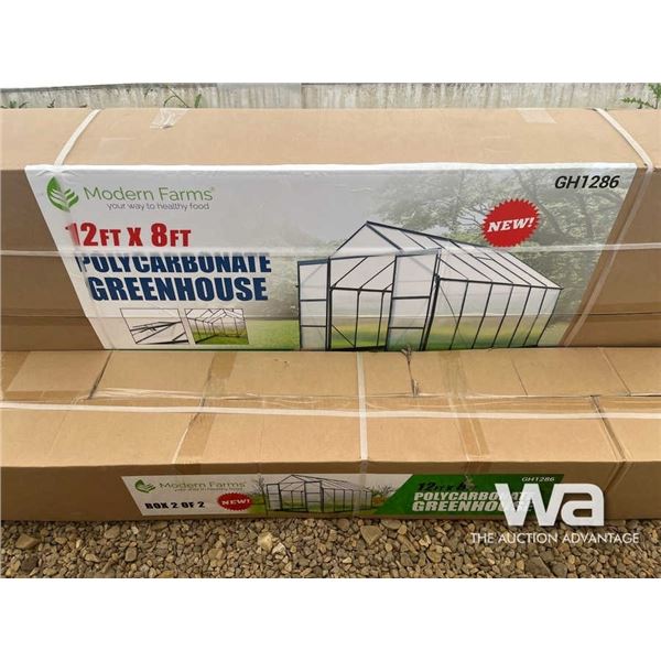 (UNUSED) 12X8 FT. POLYCARBONATE GREENHOUSE