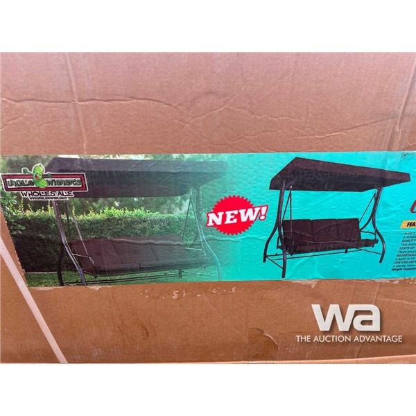 (UNUSED) 3 SEAT OUTDOOR PATIO 2 IN 1 CANOPY SWING