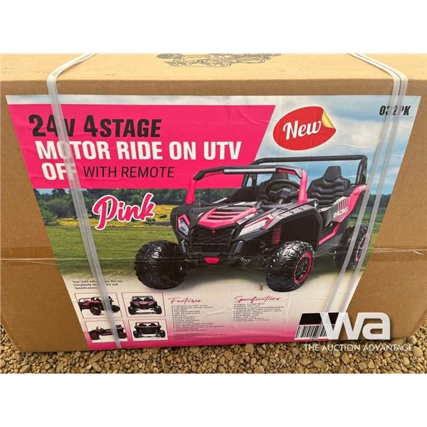 (UNUSED) 24 V 4 STAGE MOTOR RIDE ON UTV W/REMOTE