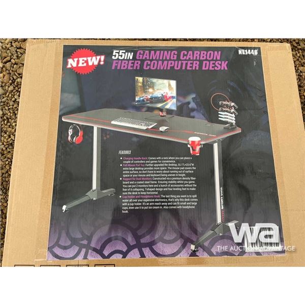 (UNUSED) 55" GAMING CARBON FIBER COMPUTER DESK