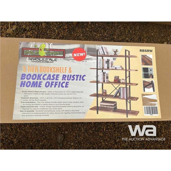 (UNUSED) 5 TIER BOOKSHELF & BOOKCASE