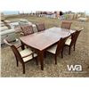 Image 3 : WOOD DINING TABLE & 6 CHAIRS