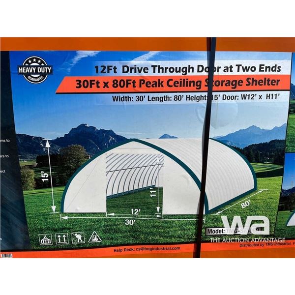 (UNUSED) 30 X 80 FT. STORAGE SHELTER