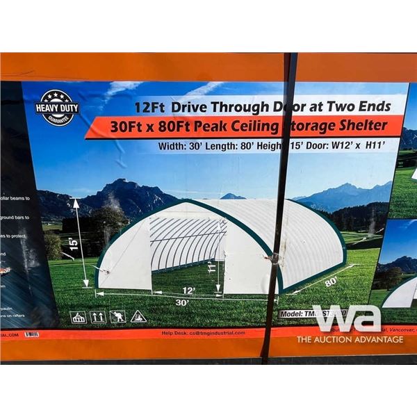 (UNUSED) 30 X 80 FT. STORAGE SHELTER