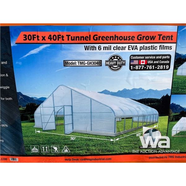 (UNUSED) 30 X 40 FT. TUNNEL GREENHOUSE TENT