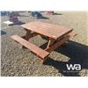Image 3 : WOOD PICNIC TABLE