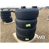 Image 1 : (4) GRIZZLY 385/65R22.5 TRUCK STEERING TIRES