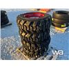 Image 3 : (4) GRIZZLY 10-16.5 SKIDSTEER TIRES & RIMS