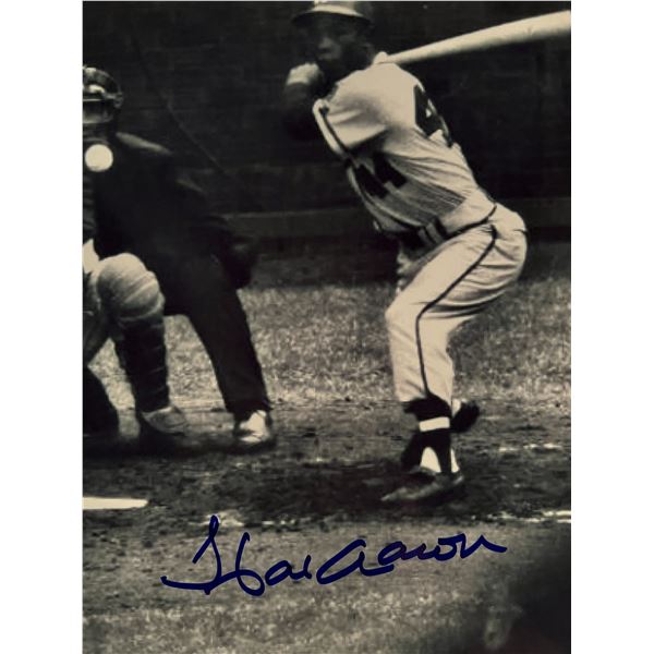 Hank Aaron signed photo