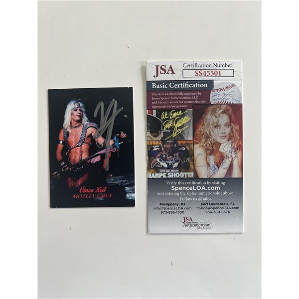 Motley Crue Vince Neil signed trading card. JSA