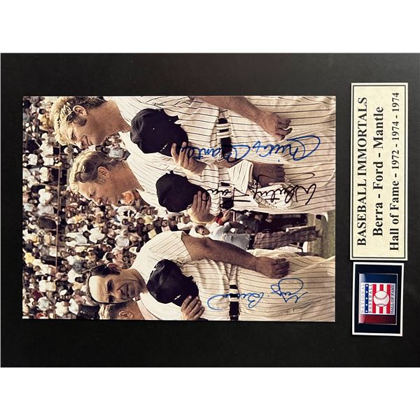 Yogi Berra, Mickey Mantle and Whitey Ford signed photo
