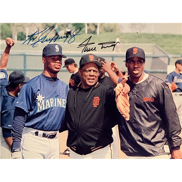Ken Griffey Jr. and Willie Mays signed photo