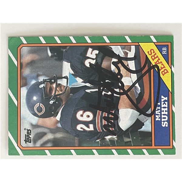 Chicago Bears Matt Suhey signed 1986 Topps #12 trading card