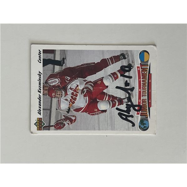 World Junior Tournament Alexander Kuzminsky1991-1992 Upper Deck #656 signed trading card