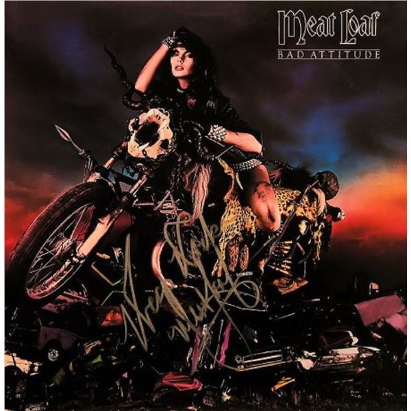 Meat Loaf signed Bad Attitude album