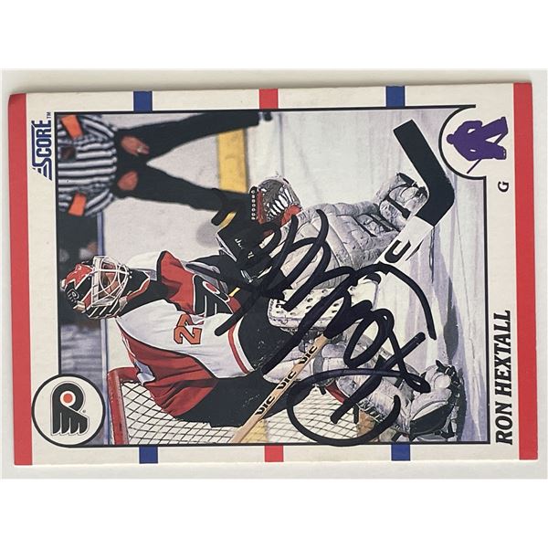 Philadelphia Flyers Ron Hextall 1990 Score #25 signed trading card