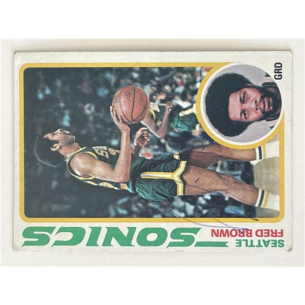 Sonics Fred Brown signed 1978-79 Topps trading card #59
