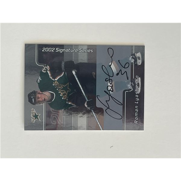 Dallas Stars Roman Lyashenko 2002 Signature Series #036 signed trading card