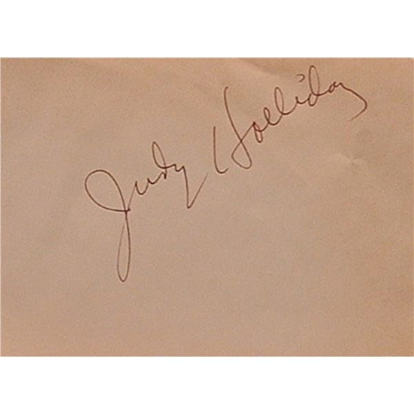 Judy Holliday signature slip