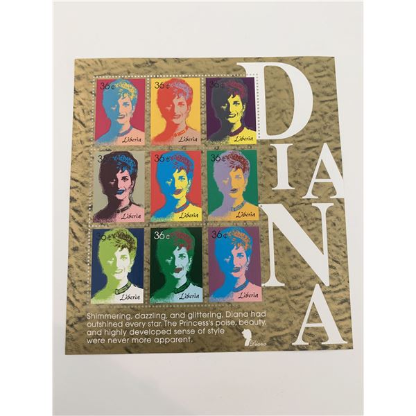 Liberia Princess Diana commemorative stamp set