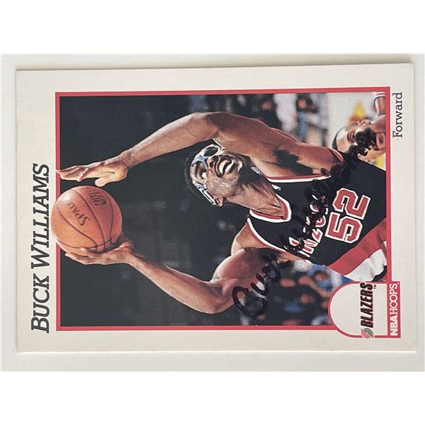 Blazers Buck Williams signed NBA Hoops trading card