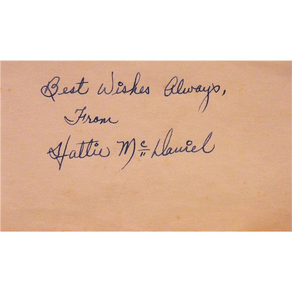 Hattie McDaniel signature slip