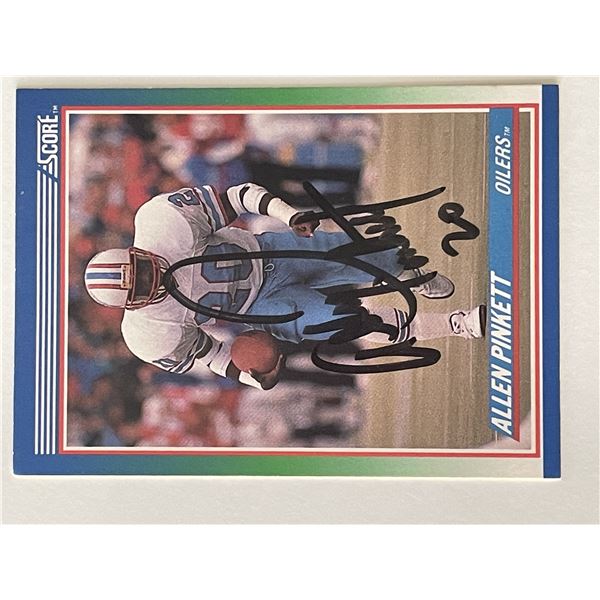 Houston Oilers Allen Pinkett 1990 Score #22 signed trading card