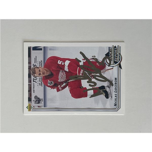 Detroit Red Wings Nicklas Lidström 1992 Upper Deck #363 signed trading card