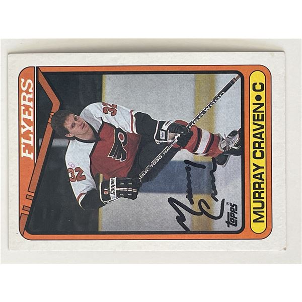 Philadelphia Flyers Murray Craven 1990 Topps #318 signed trading card