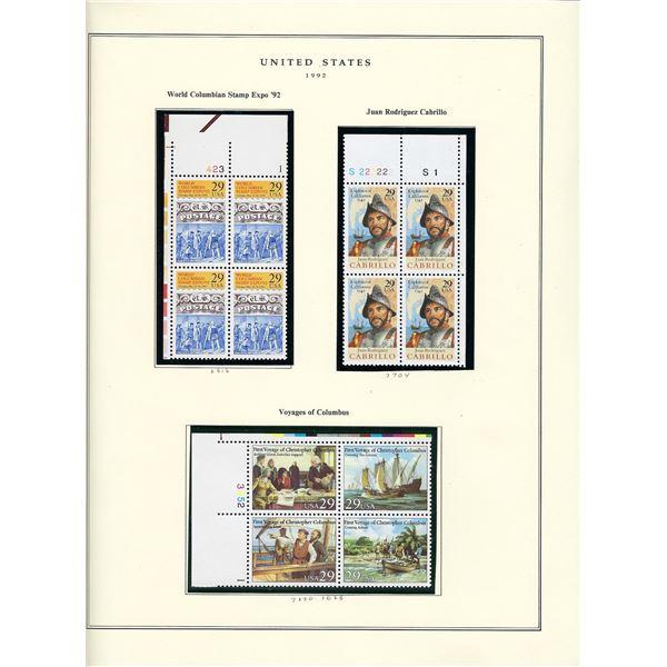 1992 US stamp collector sheet