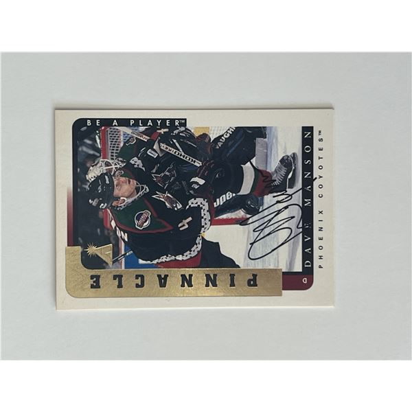 Phoenix Coyotes Dave Manson 1997 Pinnacle #57 signed trading card