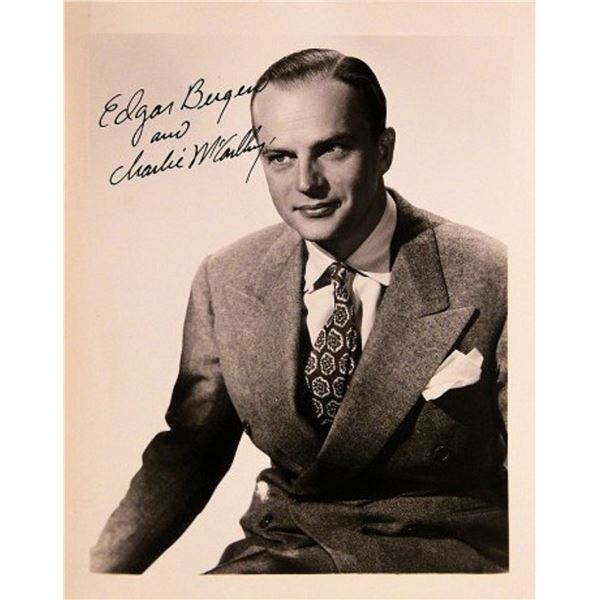 Edgar Bergen signed portrait photo