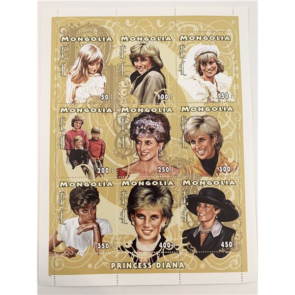 Mongolia Diana Princess of Wales commemorative stamp set