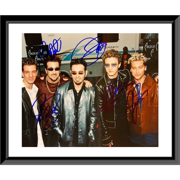 NSYNC signed photo autographed by Justin Timberlake, JC Chasez, Chris Kirkpatrick, Joey Fatone, and 