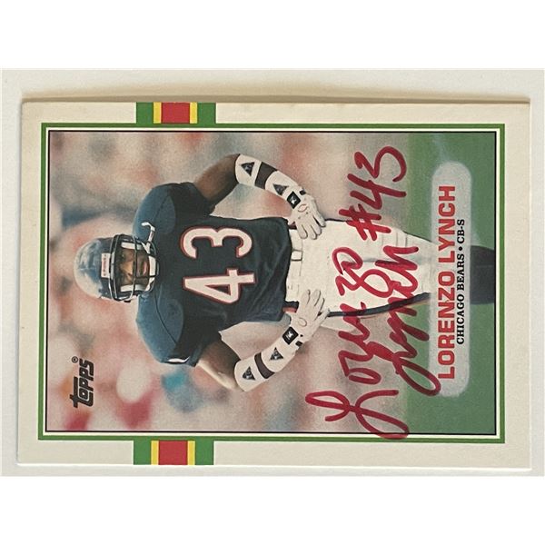 Chicago Bears Lorenzo Lynch 1989 Topps #42T  signed trading card